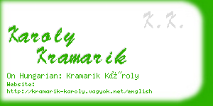 karoly kramarik business card